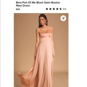 Lulus best part of me blush satin bustier dress